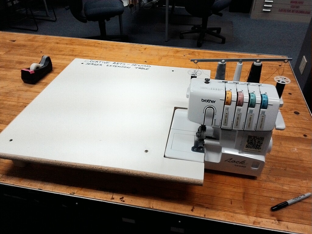 Serger extension table! Sewing Arts Dallas Makerspace Talk