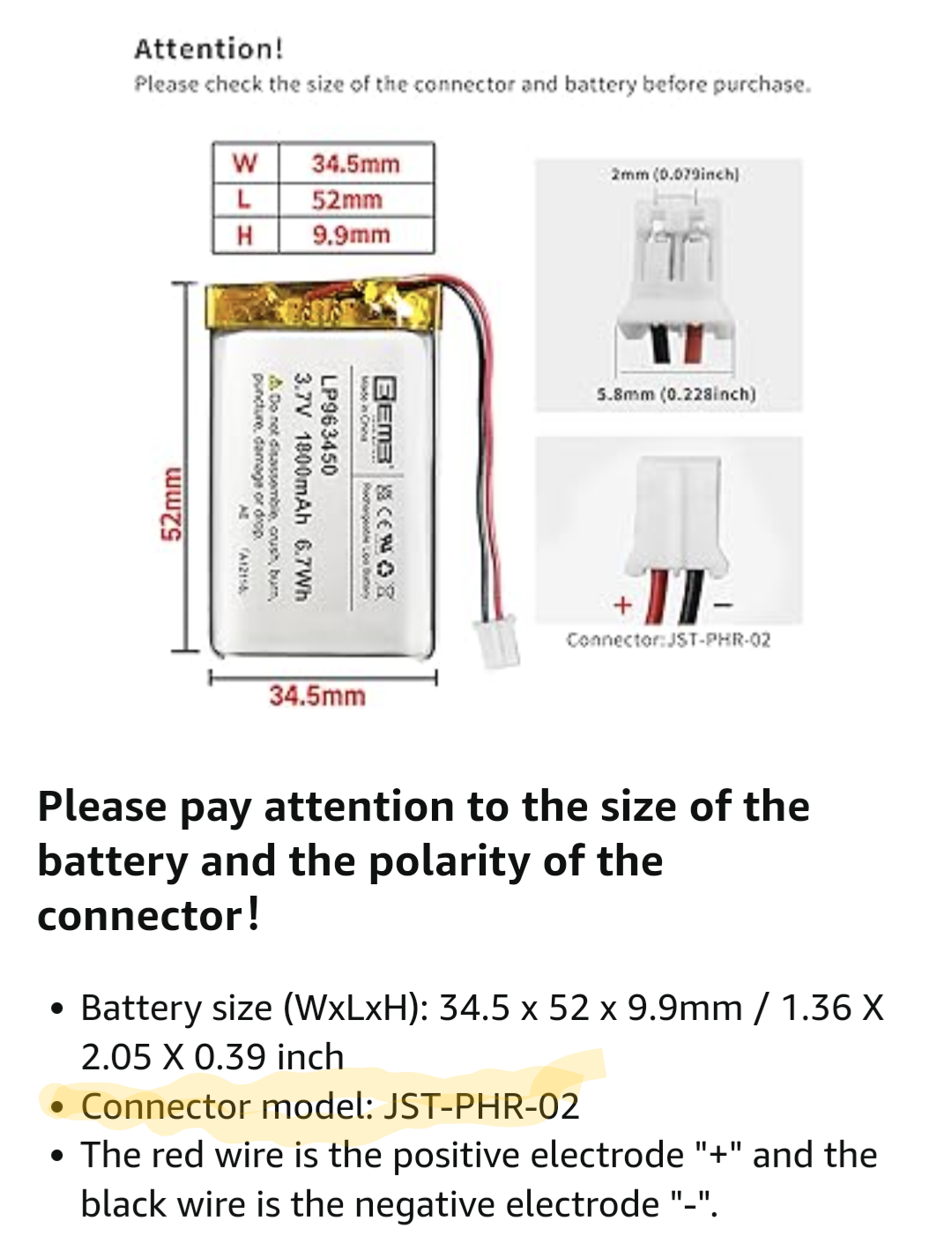 5x JST - BEC Set Crimpare Spina Dorata Batteria Lipo 7,4 V - Foto 12